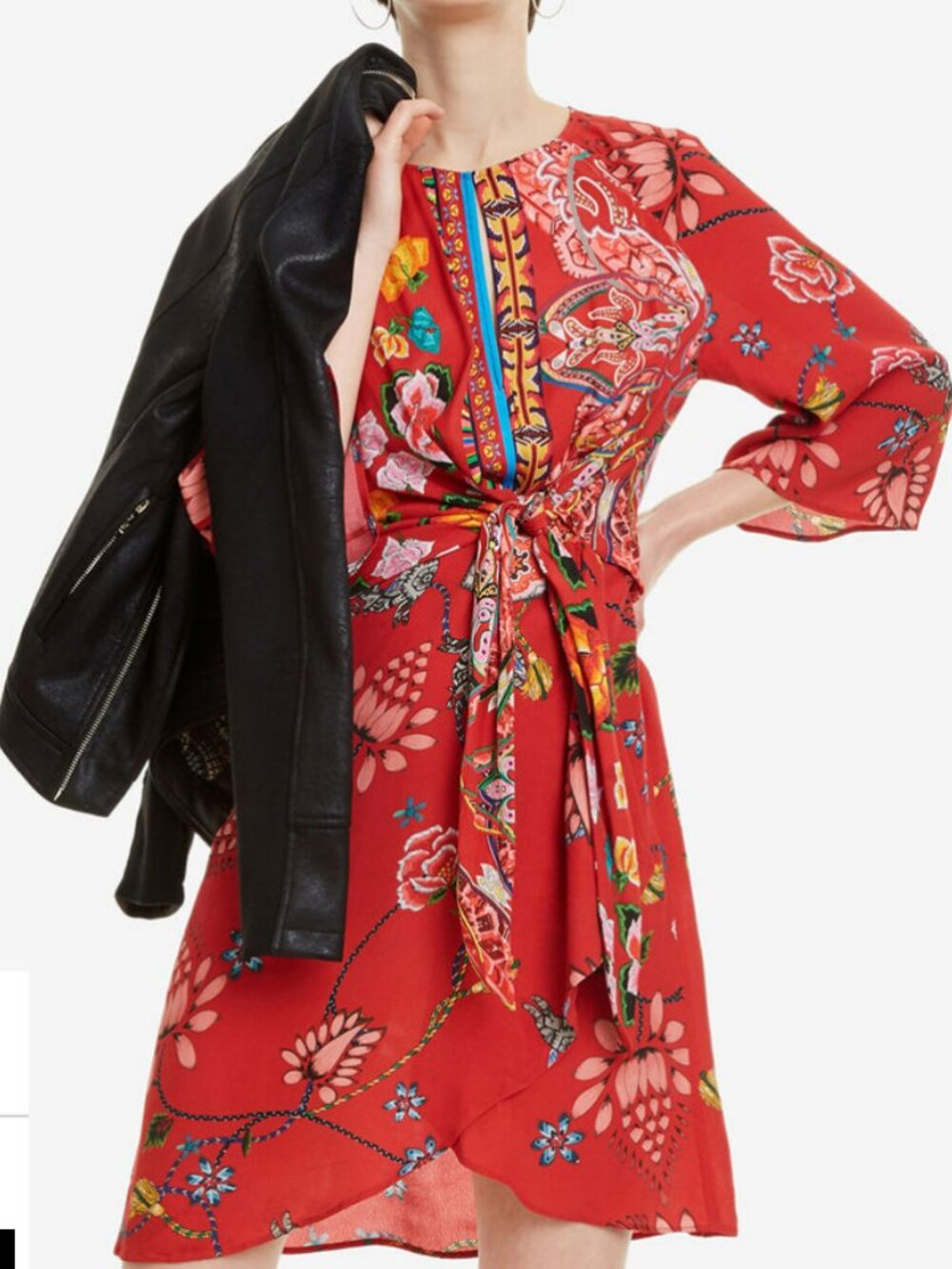 Desigual Red Print Glen Dress Size EU 38 or US 10 - Picture 10 of 10